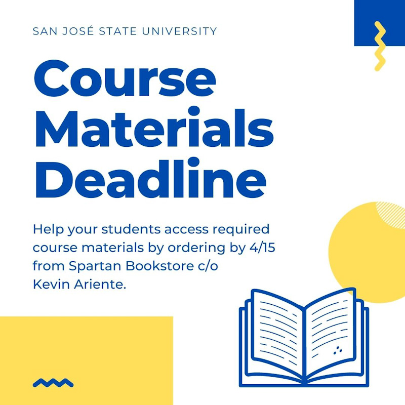 course materials deadline